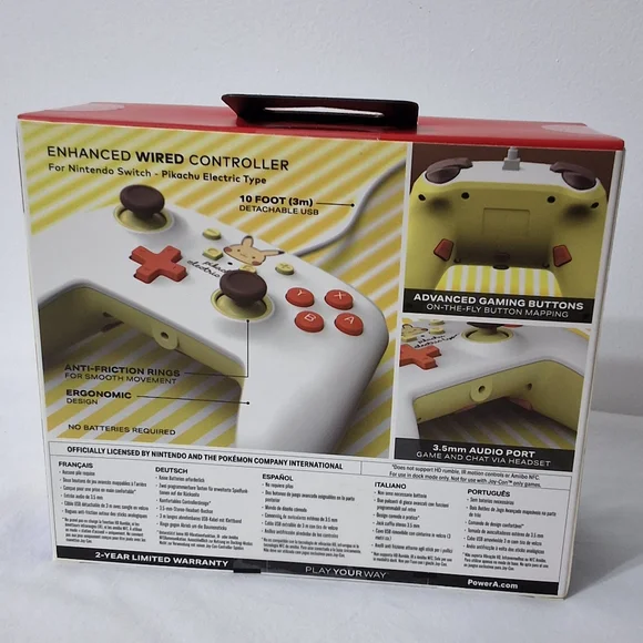 Pokemon PowerA Enhanced Nintendo Switch Wired Controller- Pikachu Electric Type